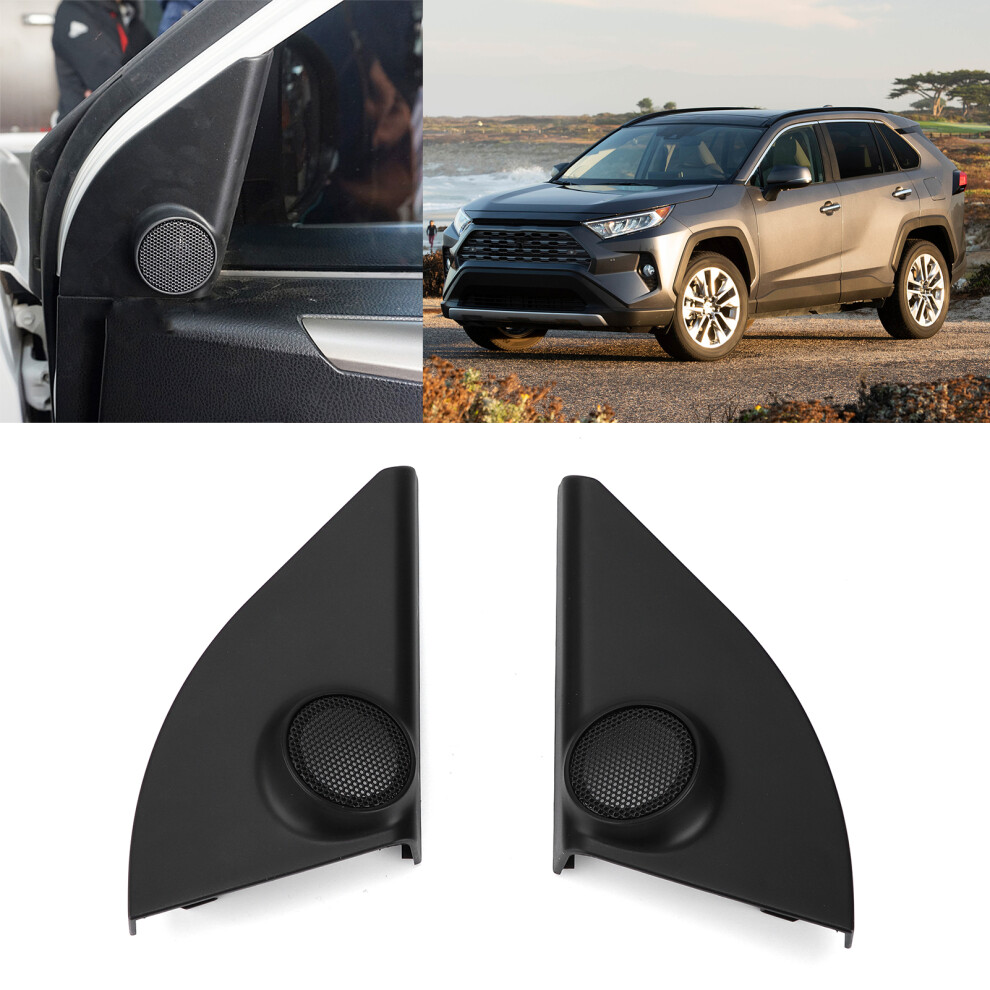 2Pcs Car Tweeter Speaker Cover Trim Modification Replacement For Rav4 2014Â2019 Black 4691322347315