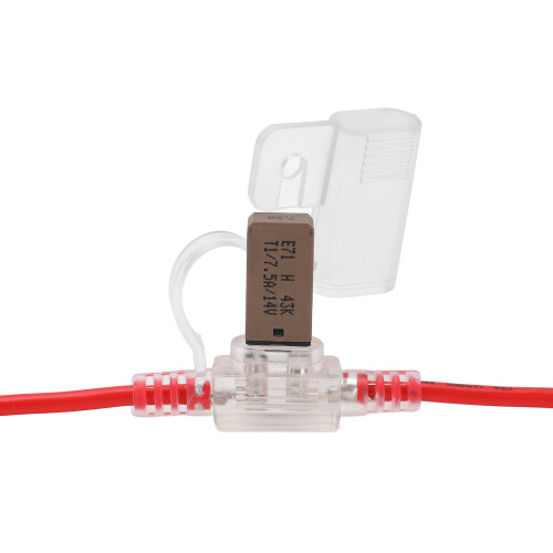 Portafusibile impermeabile trasparente da 32 V 12 AWG 7,5 A 2