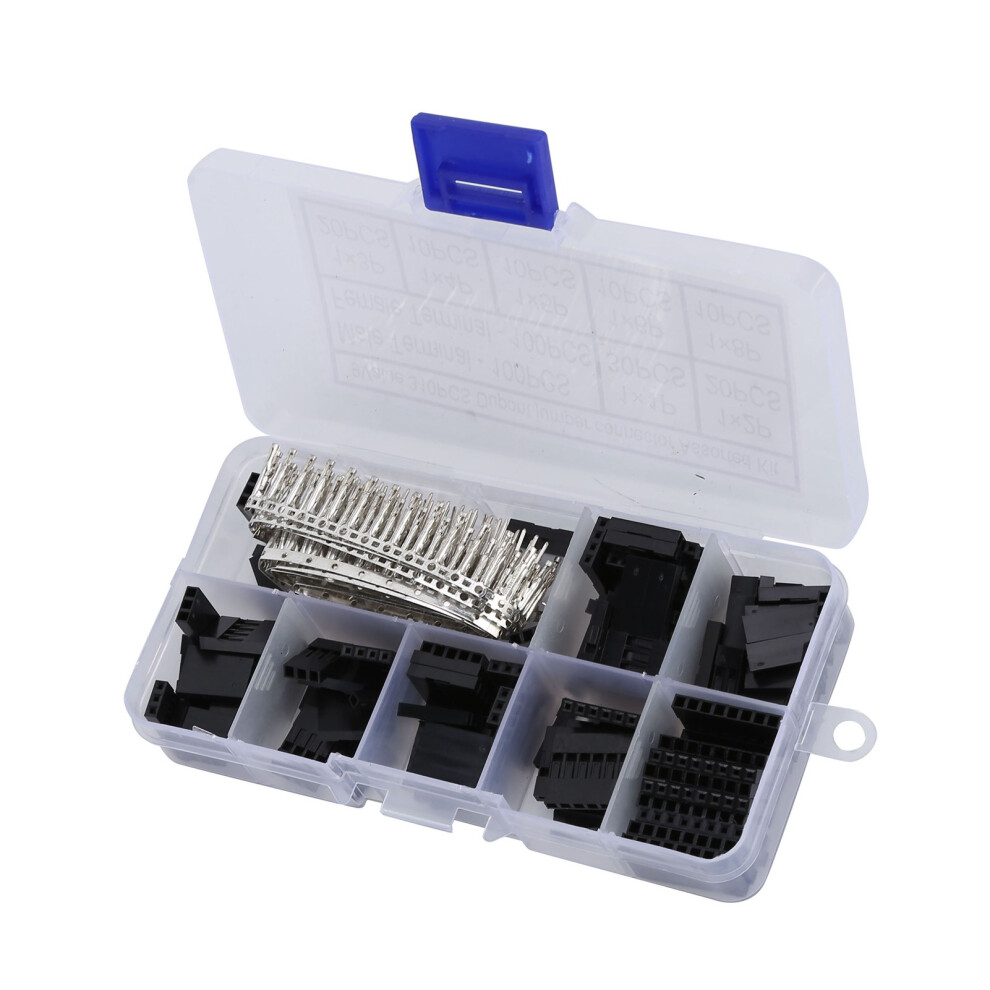 310Pcs Jumper Wire Connector 2.54Mm Housing Male Female Crimp Pin Terminal Set Kit 7891322347910