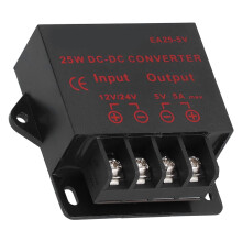 EA25 5V 5A 25W ABS IP68 64x53x20mm Convertisseur Noir