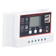 Contrôleur de charge solaire 20 A 12 V/24 V USB 5 V 2,5 A