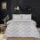 (Zigzag Beige, King) 4PCs Complete Bedding Set Duvet Cover Fitted Sheet 1