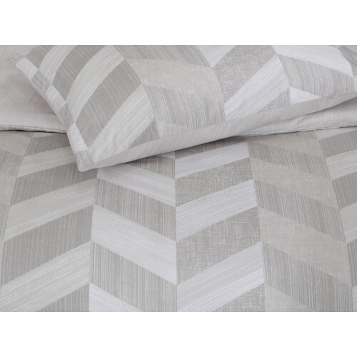 (Zigzag Beige, King) 4PCs Complete Bedding Set Duvet Cover Fitted Sheet 2