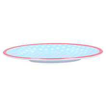Assiette imitation porcelaine de 9 pouces, 10,7 oz, point bleu clair