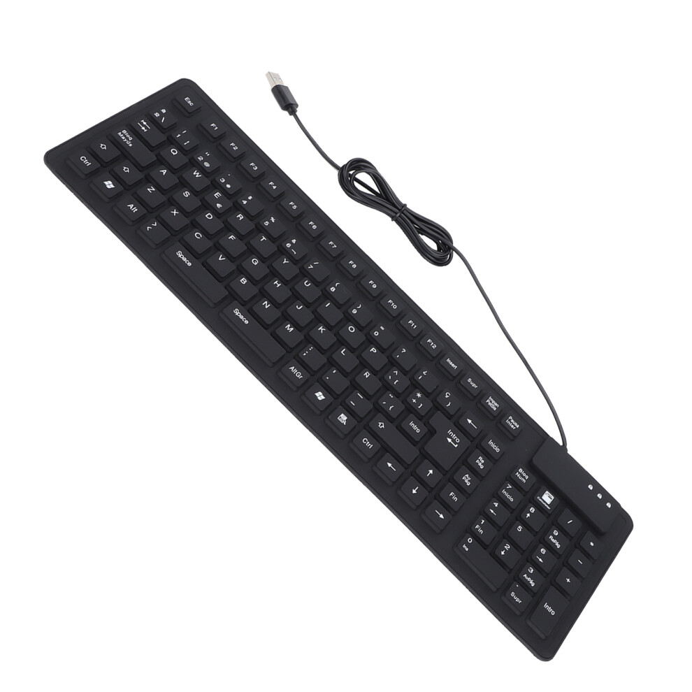 Keyboard 108 Key Spanish Usb Wired Portable Foldable Quiet Waterproof Dustproof Silicone Keyboard 9431322352675