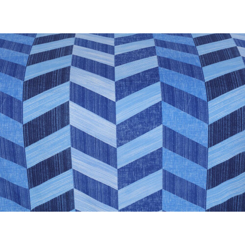 (Zigzag Blue, Double) 4PCs Complete Bedding Set Duvet Cover Fitted Sheet 2