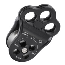 30 kN Hitch Climber Puleggia 94x67mm 3-fori nero