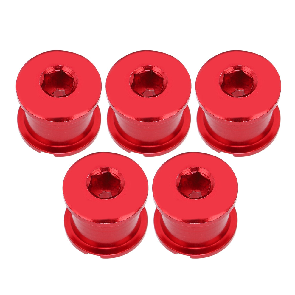 5Pcs Mtb Bicycle Chainwheel Screw Double Chainring Crankset Bolt 7075 Aluminum Disc Screwsred 7611322354332