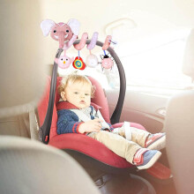 Infant Baby Elephant Spiral Plush Hanging Toys for Car Seat Stroller Wrap Around Baby Carriage Toy Pendant Built In Music Box