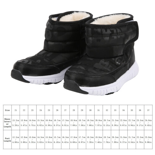 Stivali da neve impermeabili alla moda neri 21 per bambini 2