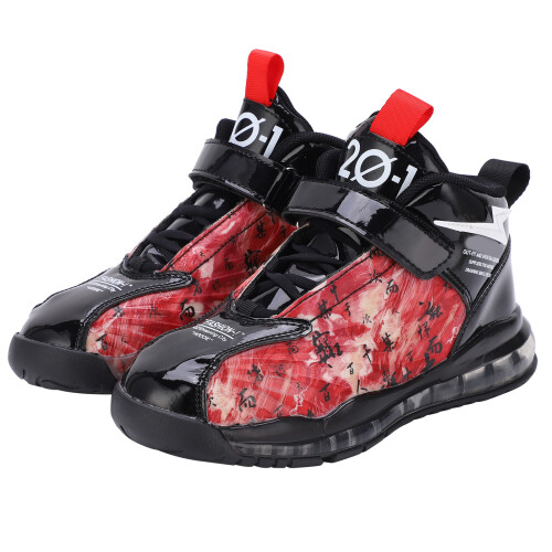 Scarpe da ginnastica stampate per bambini traspiranti nere e rosse 27 1