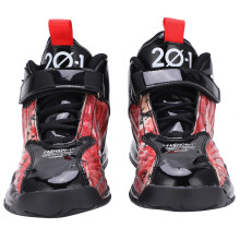 Children Boys Fashionable Sneakers Kid Breathable Non Slip Printing Sports Running Shoes(Black Red 27)