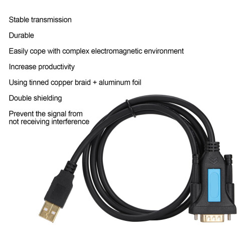 US017 Câble USB-RS232, noir, 1 m, industriel 2