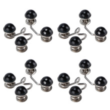 16 pezzi di spille per bottoni, piccole perle nere, slot per scheda