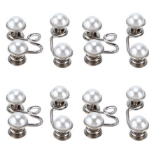 16 pezzi di spilli per bottoni, 4 set per confezione, piccole perle bianche