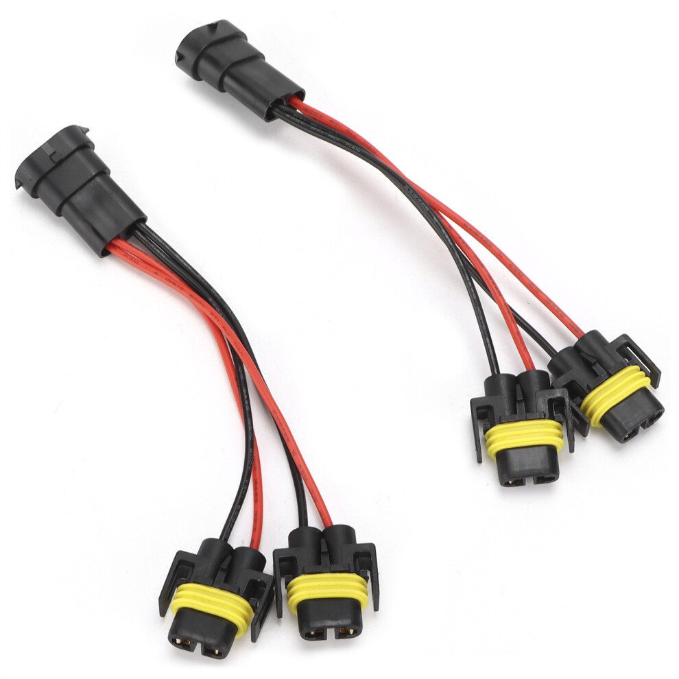 H11/H8 2ÂWay Splitter Wiring Harness Male To Female For Fog Lamp Headlight High Low Beam Dual Quad Projector 3761322358336