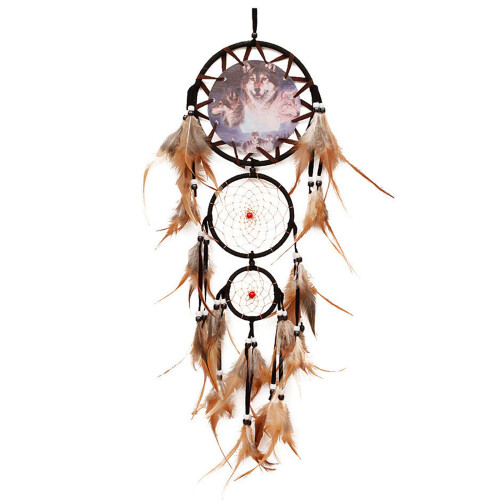 Dreamcatcher indiano vintage 75 cm piume naturali