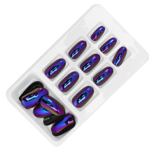 Tips05 24 pièces faux ongles à couverture complète 12 tailles finition brillante