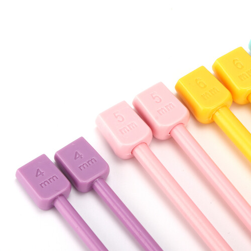 14 pezzi ferri da maglia multicolori da 25cm set 4-10mm 2