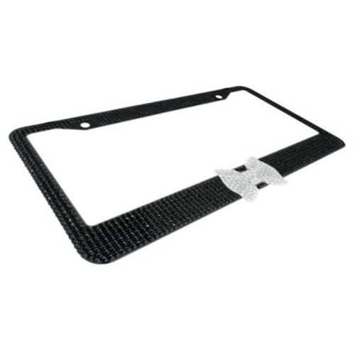 Cornice per targa con strass 310x160 bianco/nero