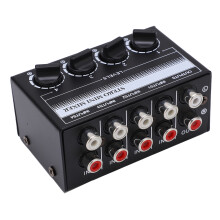 Mixer mini stereo passivo a 4 canali Nero/Bianco