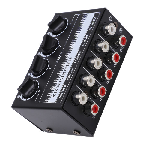 Mixer mini stereo passivo a 4 canali Nero/Bianco 2