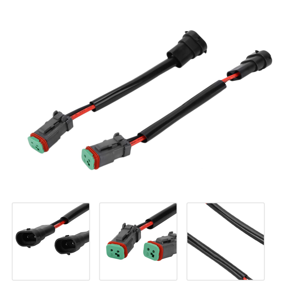 2Pcs Dt Female To H11 Male Conversion Wire Harness Adapter Waterproof For Led Work Lamp Bar Light 7901322361868