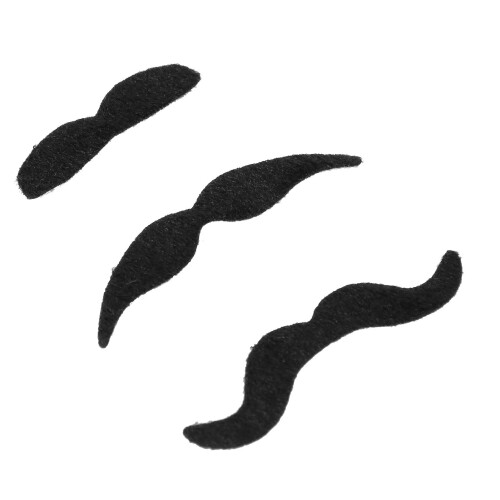 7 Stück Fauxbart Set für Halloween Schwarz Cosplay, doppelseitiger Kleber 2