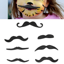 7 Stück Fauxbart Set für Halloween Schwarz Cosplay, doppelseitiger Kleber