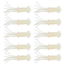 10 pièces de leurres en silicone lumineux et durables pour calamar mesurant 12 cm