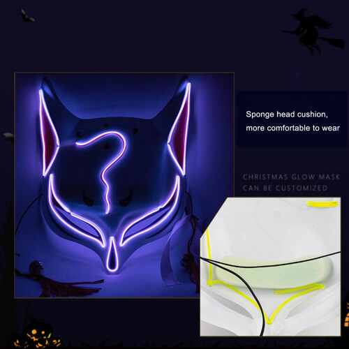 Maschera di volpe LED Personality 2817,5 cm Blu/Verde/Rosso 2