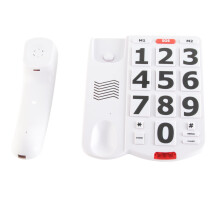 Téléphone fixe filaire à gros boutons pour seniors en ABS