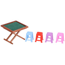 1:12 Tavolo e sedia da Mahjong per casa delle bambole, 8,58,56,5 cm