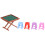 1:12 Tavolo e sedia da Mahjong per casa delle bambole, 8,58,56,5 cm 1