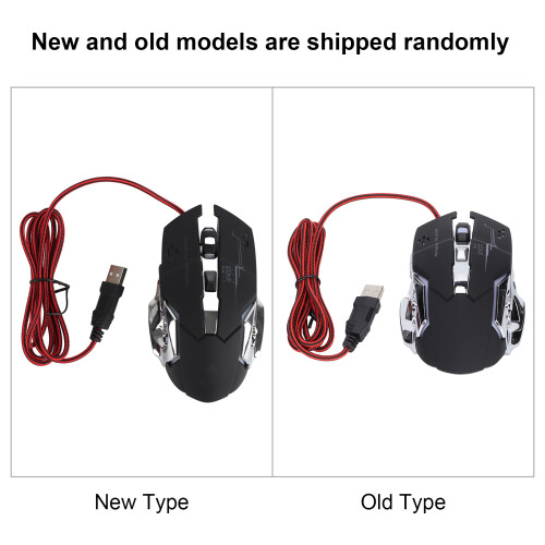 X7 3200 DPI grande nero mouse da gioco USB cablato 2