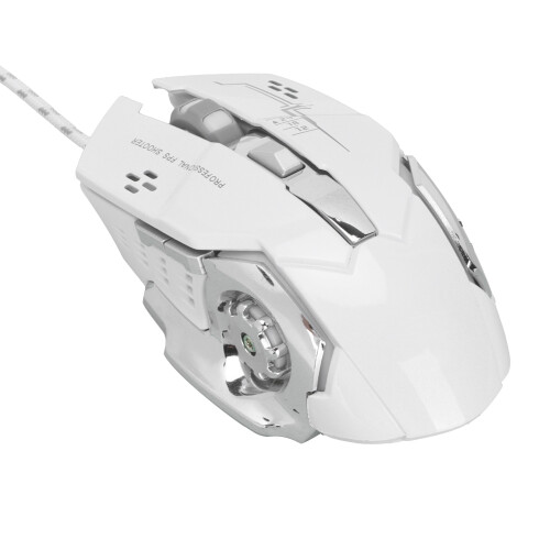 Mouse cablato grande X7 con 3200 DPI e 6 pulsanti - bianco
