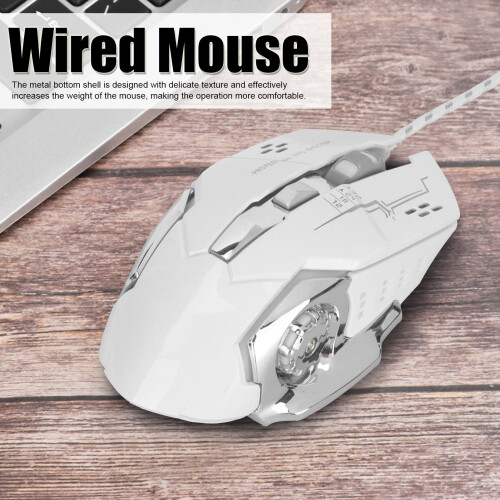 Mouse cablato grande X7 con 3200 DPI e 6 pulsanti - bianco 2