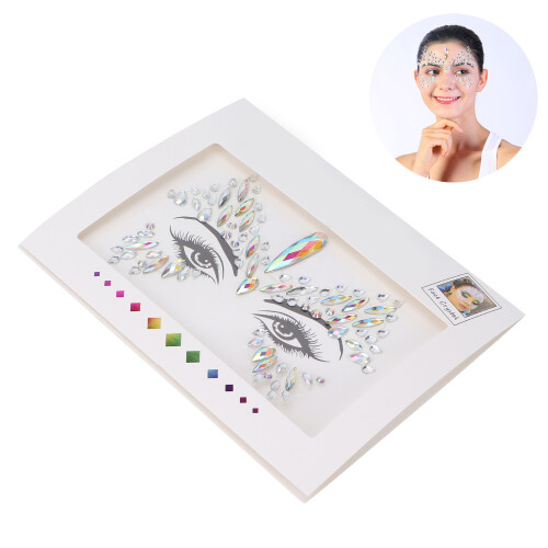 Adesivi di strass per il viso ABS occhi glitter