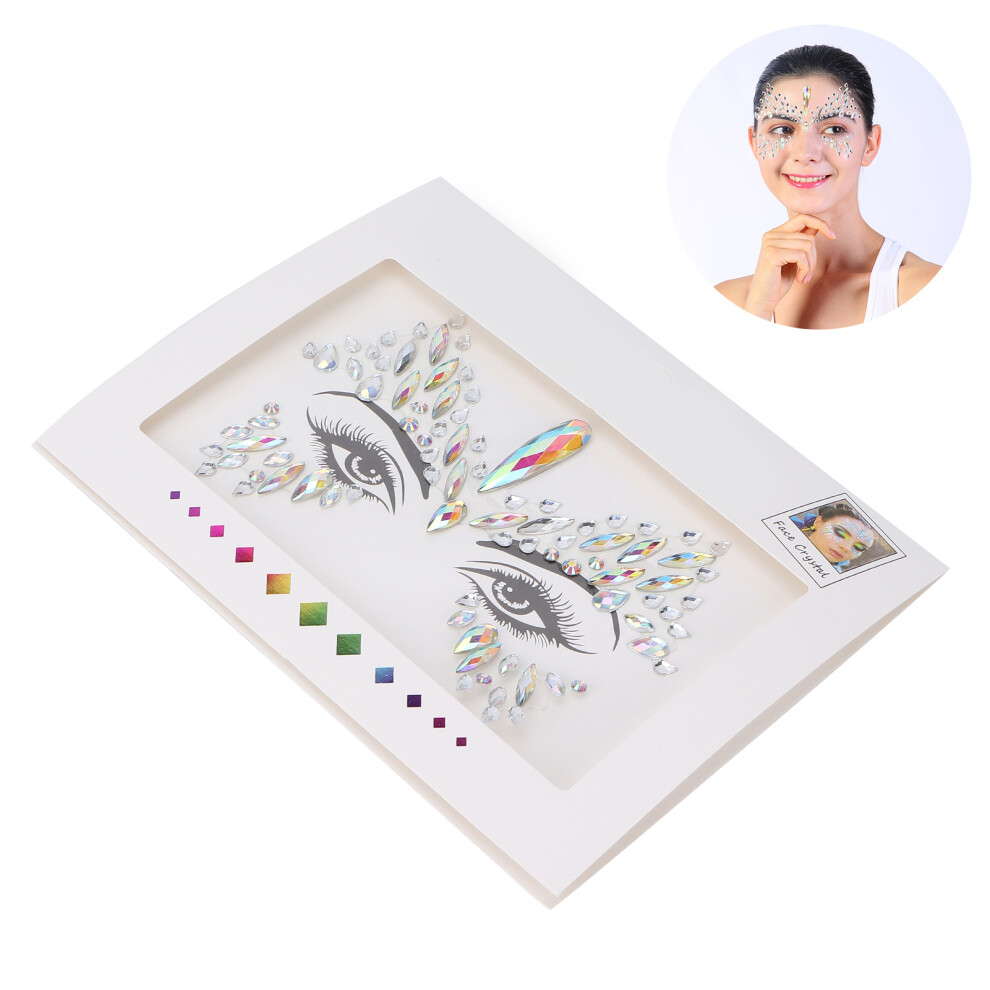 Face Rhinestones Stickers Shiny Glitter Eyes Facial Makeup Decorations for Festival Holiday