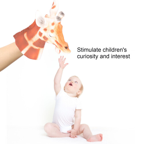 Marionnette à main girafe en latex, 20  18,5  25 cm, réaliste 2