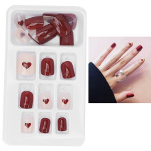 P132 24 pièces d’ongles en forme de cercueil transparents à couverture complète 12 tailles