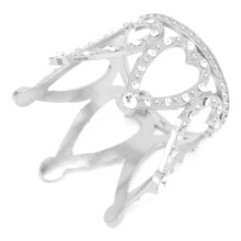 Espositore in lega a forma di corona per penne da nail art, argento