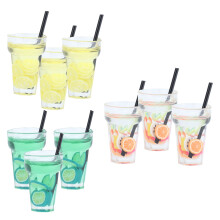 Tasses miniatures à boire pour maison de poupée en résine jaune citron