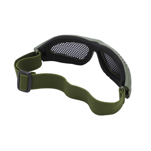 Lunettes de sécurité en maille métallique TPR vert militaire 2