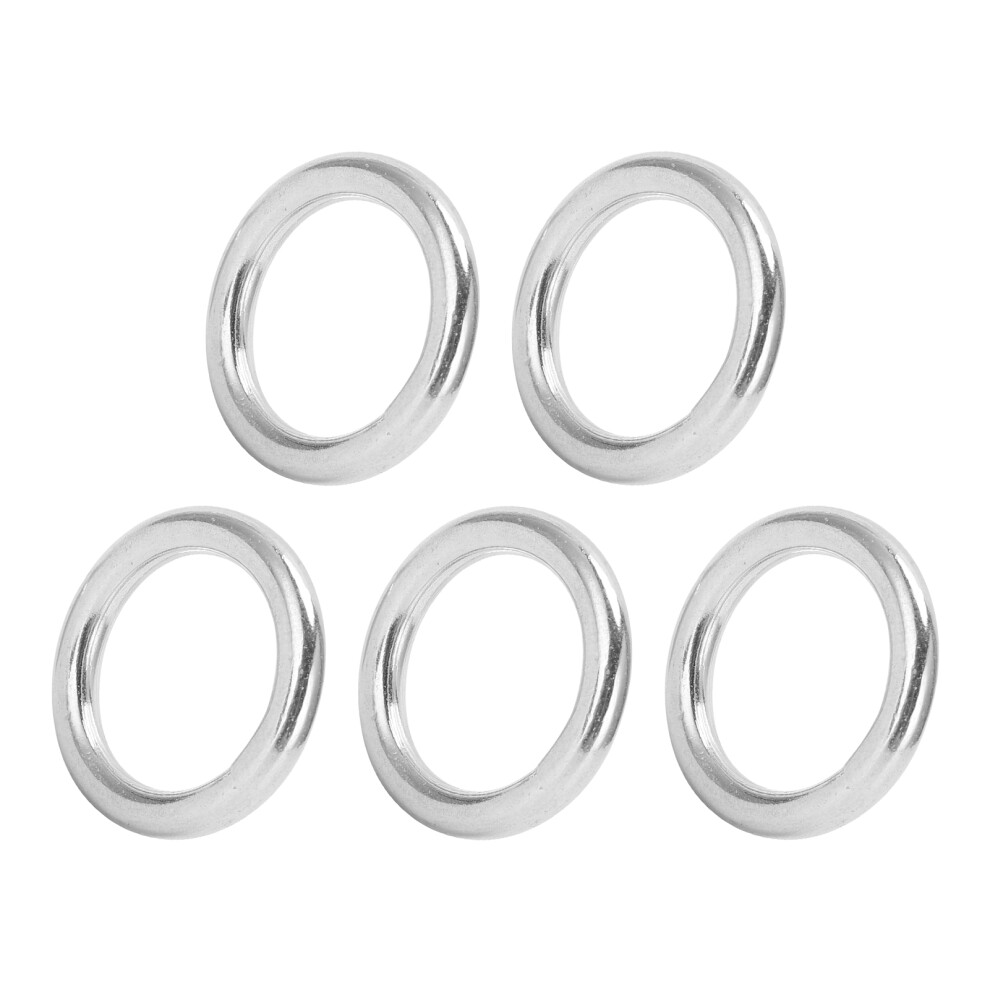 5Pcs Round Rings Welded Stainless Steel Durable Sturdy Hoop For Navigation Boats Outdoor3x15mm 4381322371259