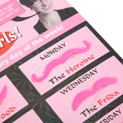 7 pezzi baffi finti in flanella rosa per cosplay barbe 2