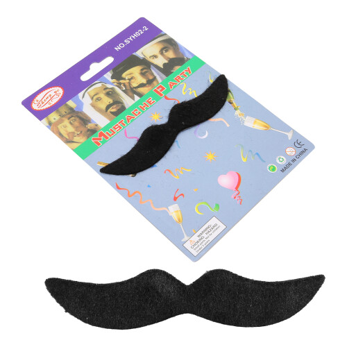 Halloween moustache noire factice taille barbe adhésive 2