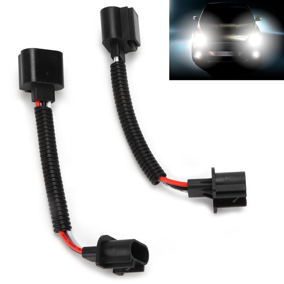2Pcs H13 9008 Male To Female Wiring Harness Adapter For Car Head Fog Universal Light 5021322373509