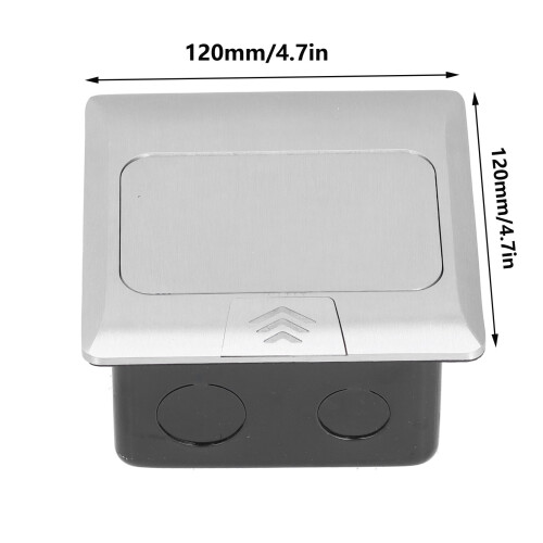 Prise relevable au sol 250 V 16 A argentée 120x120mm 2