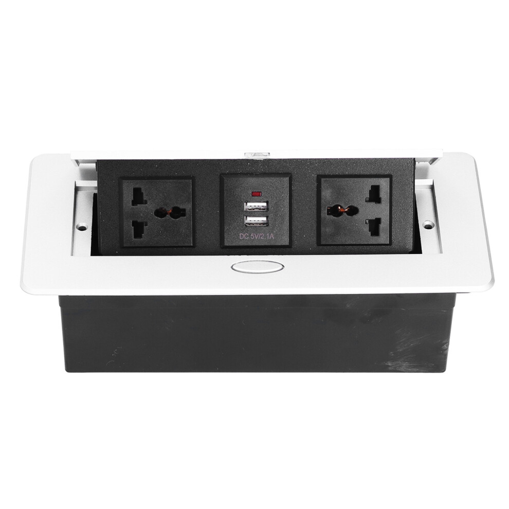 Floor Electrical Outlet Pop Up Desktop Socket 3 Hole Double Usb Power Supply Accessories 250V 13A 8251322374009